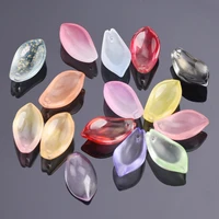 10pcs 19x11mm petal shape lampwork crystal glass loose crafts beads top cross drilled pendants for earring jewelry making diy