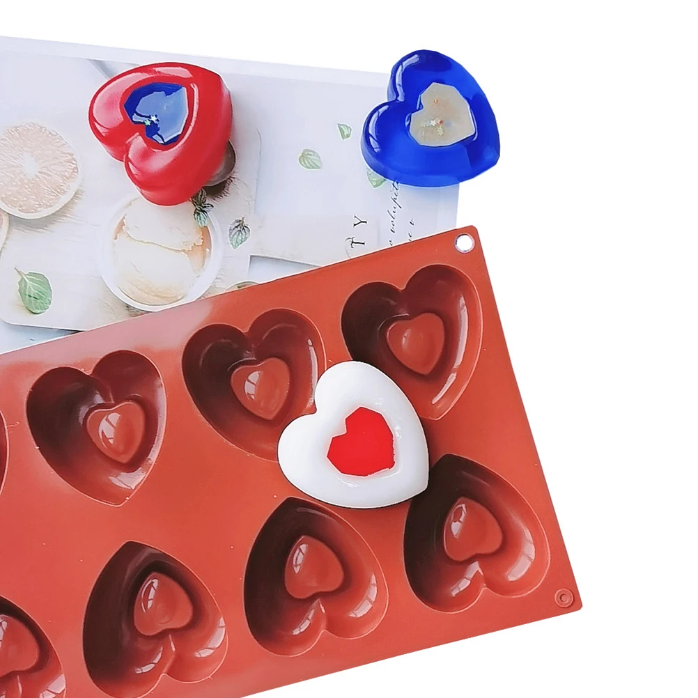 

Новые формы для шоколада в форме сердца, 8 ячеек, в форме сердца, силиконовые формы для свадебных конфет, форма для выпечки, 3D форма для торта