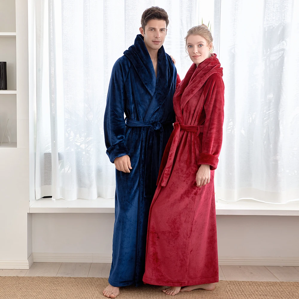 Women's Long Robe Mens Ultra Long Floor Length Ankle-Length Bathrobes  Sleepwear Loungewear Nightgown Nightwear House Coat