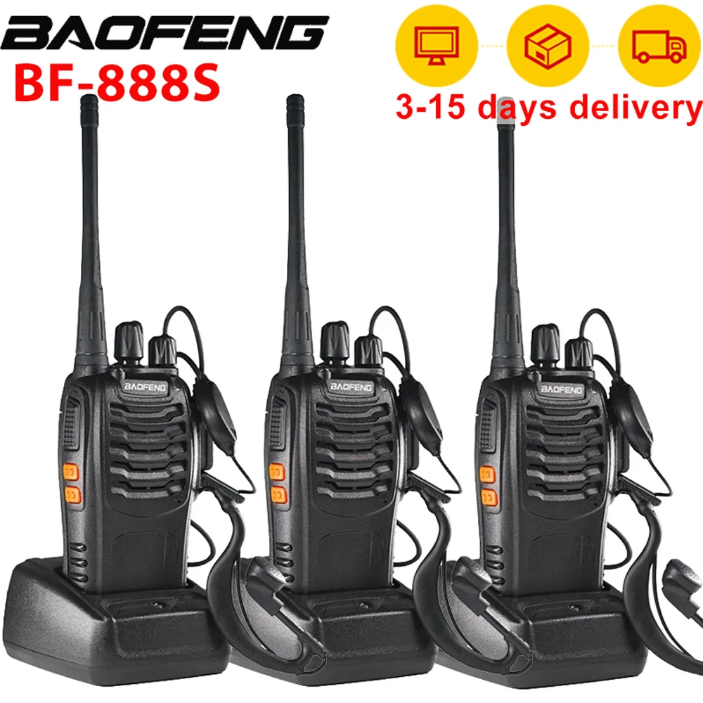 3pcs Baofeng BF-888S Walkie Talkie 5W 16CH UHF 400-470MHz Two Way Radio bf888s Portable CB Ham Radio Comunicador HF Transceiver