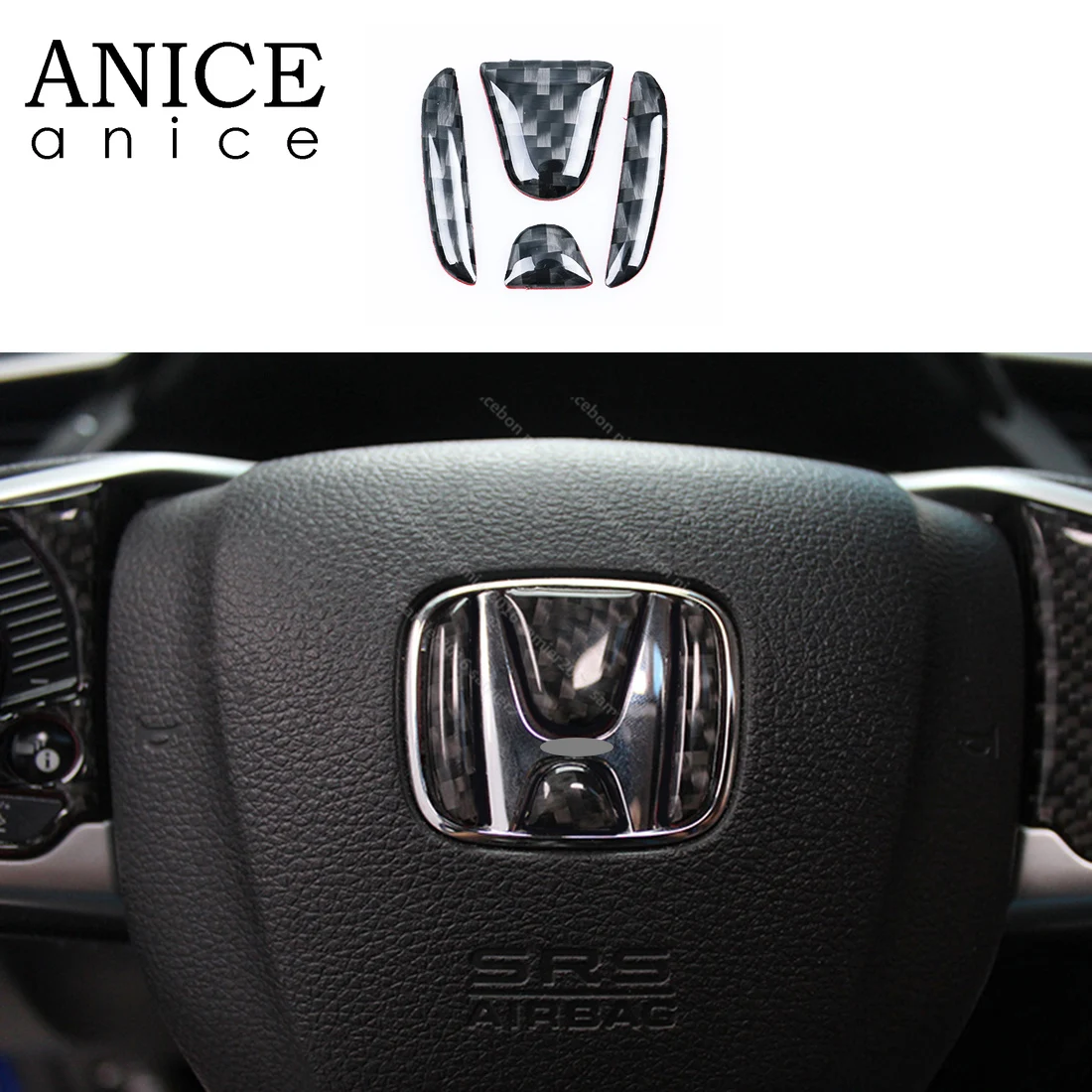 Фото Внутренняя отделка рулевого колеса из углеродного волокна подходит для Honda Civic 2016