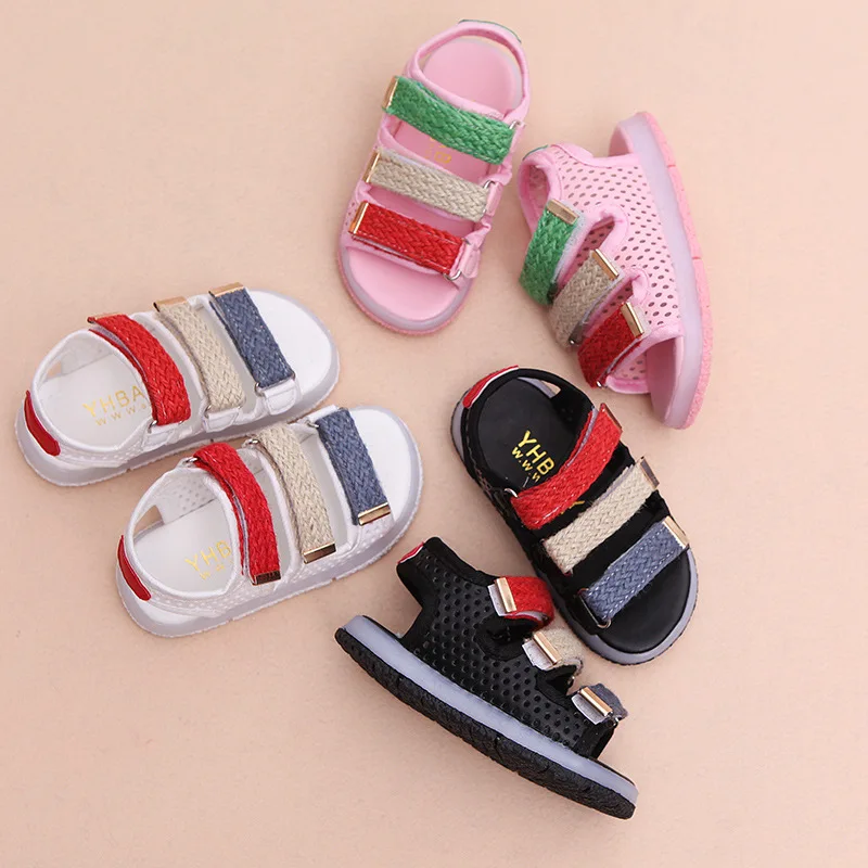 Hot Sales Fashion LED Lighted Children Sandals Classic HIgh Quality Elegant Baby Girls Boys Shoes Patchowrk Kids Sneakers enlarge