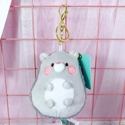 BM107 11.1cm Милый большой Ежик ленивый слон брелок для ключей с единорогом женская сумка Шарм Искусственный Мех брелок Pom ключ "Помпон" цепочка Ювелирные изделия - Цвет: BM107 11.1cm