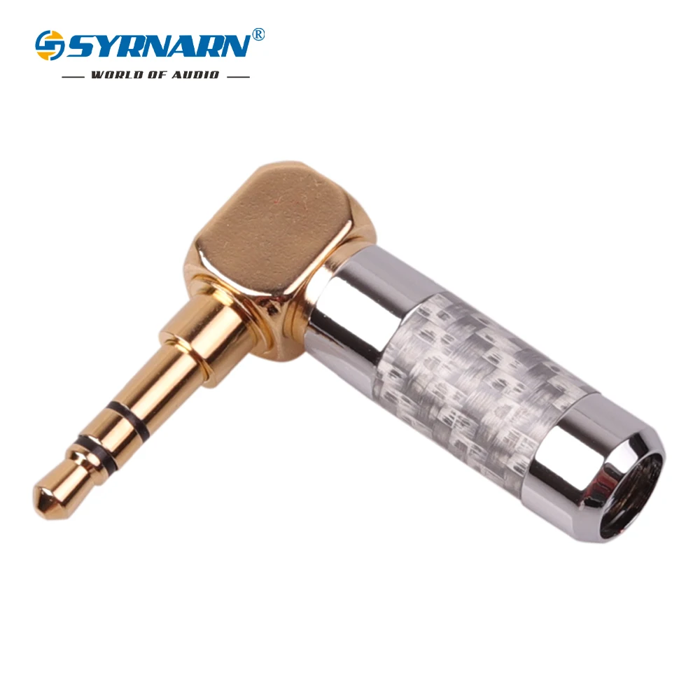 

SYRNARN Brass Gold Plated Straight 3 Pole 3.5mm Stereo TRRS repair Headphone Male Plug Jack metal Audio with Clip Connector