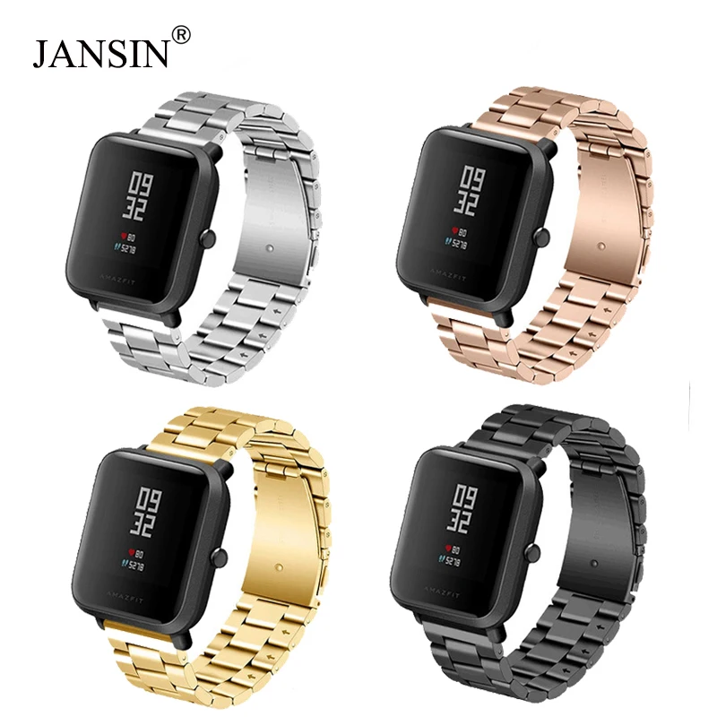 Ремешок JANSIN из нержавеющей стали для Xiaomi Huami Amazfit Bip BIT PACE Lite Youth/samsung galaxy watch 42 мм