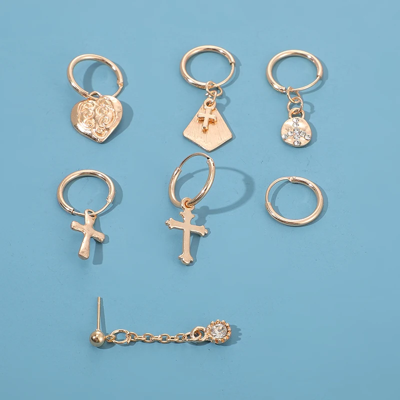 Tocona корейский дизайн Кристальные серьги в виде капель набор модное Золотое