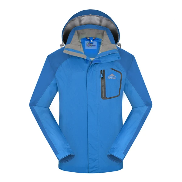 ROYALWAY New arrival Mens Hiking Windbreaker Camping Trekking Climbing Fishing Male Jackets Waterproof Coats RFOM1046E - Цвет: Синий