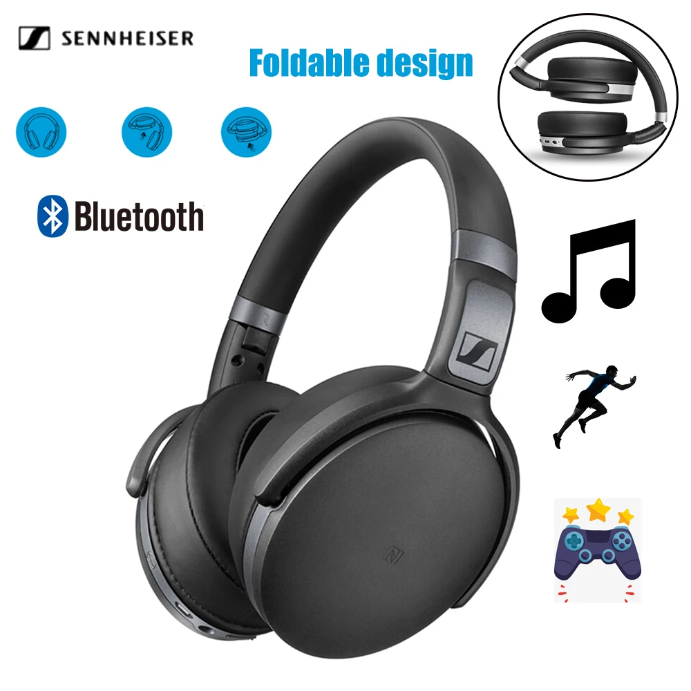 

Sennheiser HD 4.40BT Wireless Bluetooth 4.0 Headphones Over-Ear Hi-Fi Headset Gaming Noise Cancelling Foldable Earphone With Mic