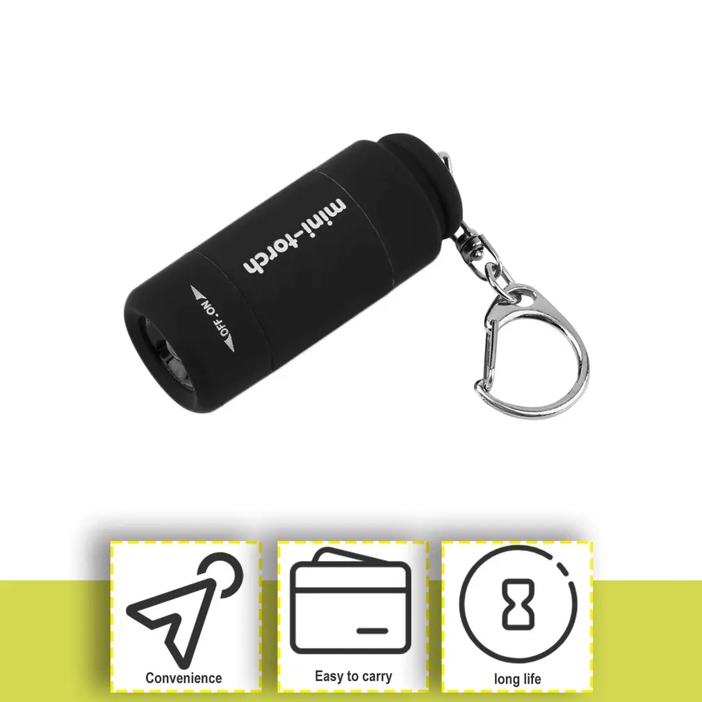 Новейший 1 шт. портативный мини-брелок Карманный фонарь USB Перезаряжаемый светильник-вспышка лампа 0,5 Вт 25лм многоцветный Мини-фонарь