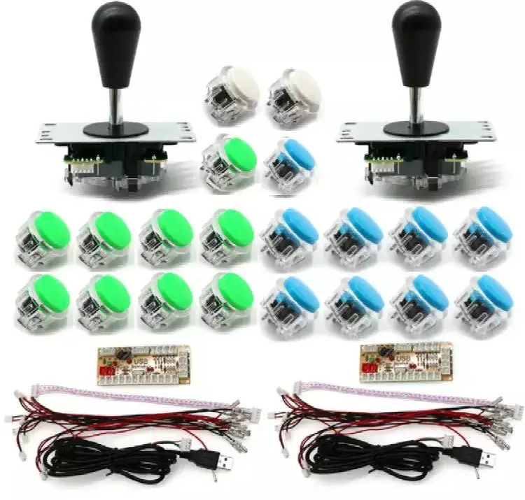as picture Нулевая задержка игровой джойстик DIY Kit USB энкодер для ПК raspberry Pi 4/8 позиционный джойстик с Американский мяч+ 30 мм кнопки - Цвет: as picture