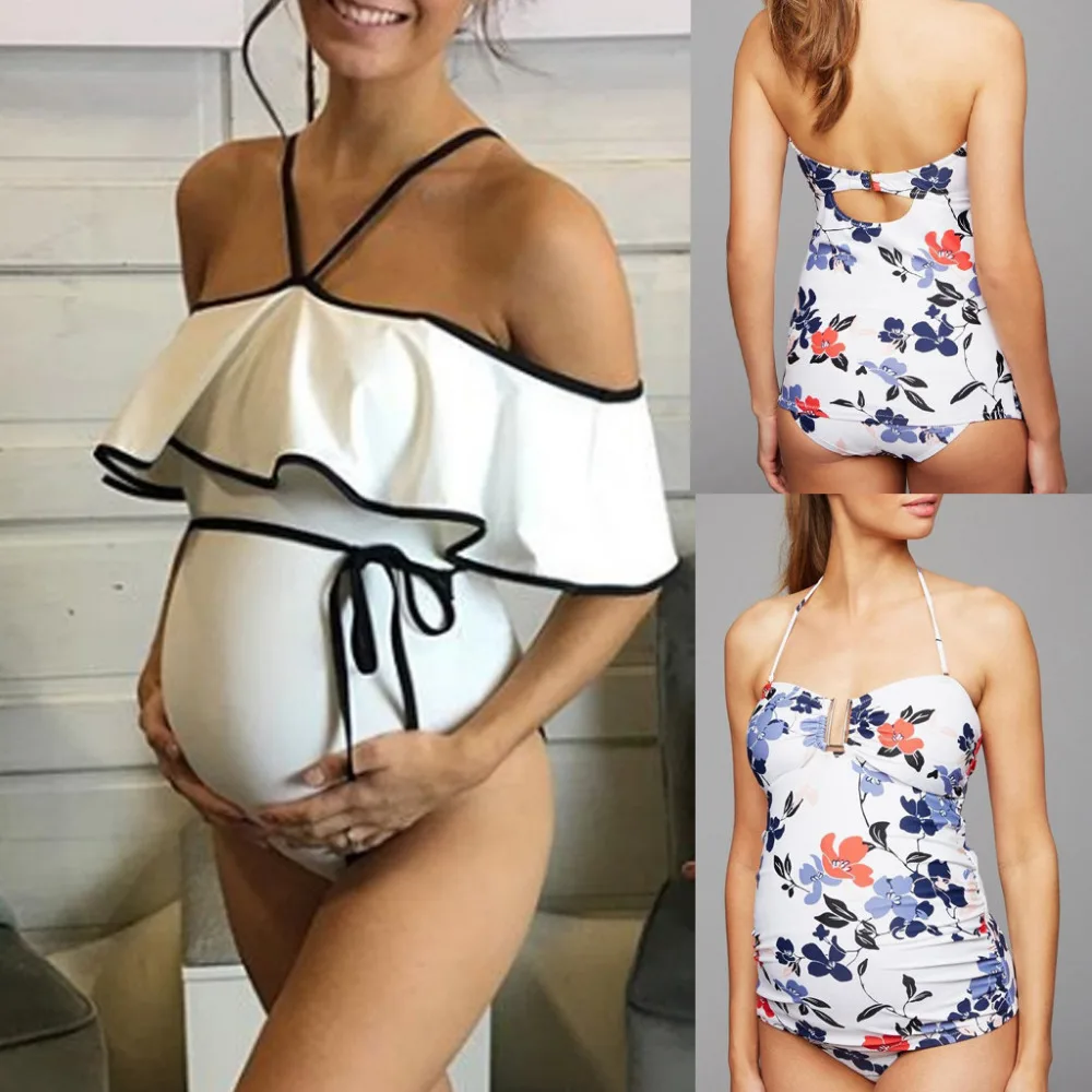 

Pregnancy Swimwear Bikinis Maternity Swimsuit Beachwear Pregnant Suit Lace Sexy Maternity Wimsuit Pure Color Swimsuit Maternity