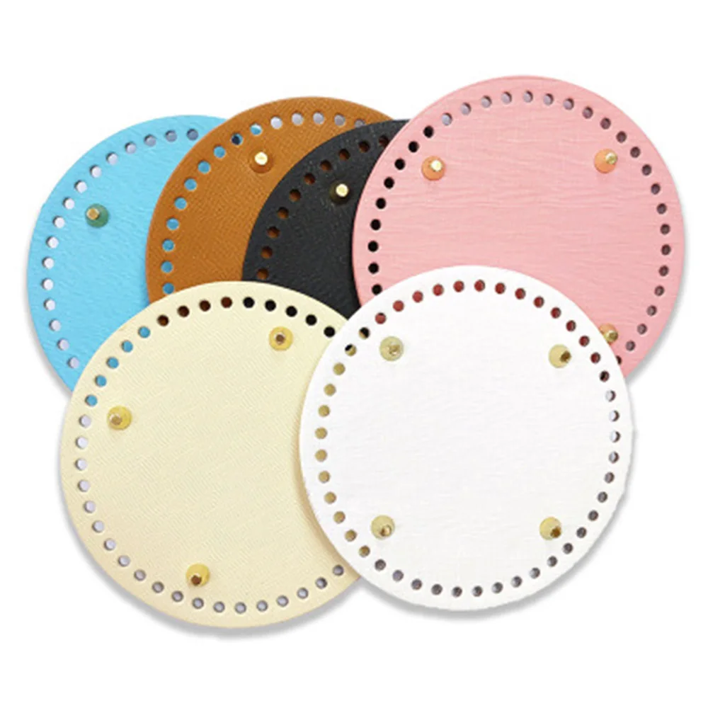 

15*15cm Round Bottom For Knitting Bag Pu Leather Rivet Women Bags Handmade Diy Bag Accessories Diy Crochet Bag Bottom