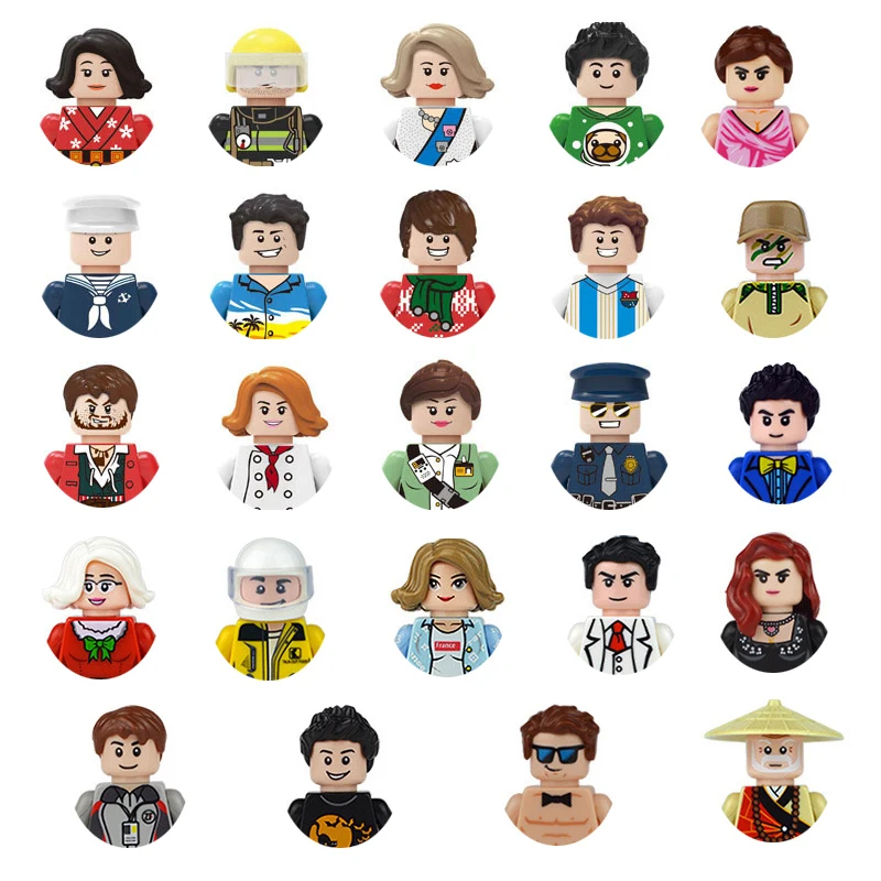 Мини куклы строительные блоки для городских работников полицейский врач курьер