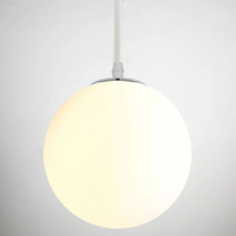 Простой одноголовый стеклянный шар молочный E27 led подвесные светильники для гостиной столовой спальни прохода ресторанного магазина одежды