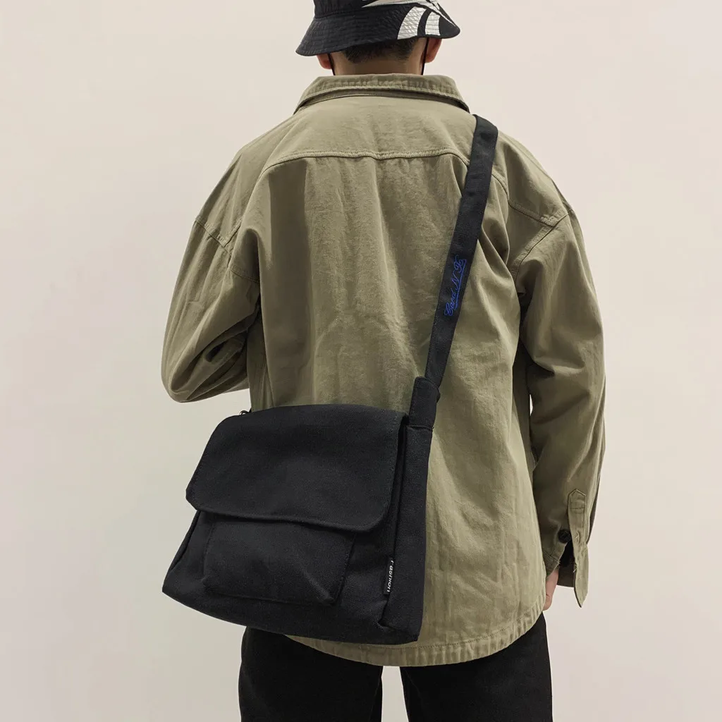 Хип хоп холщовые унисекс сумки на плечо 2019 Новая мода для мужчин и женщин Большая