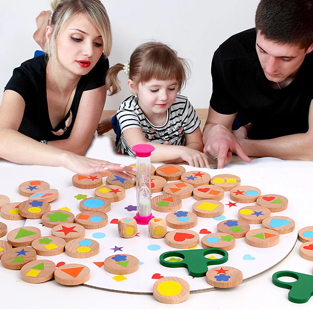 

Montessori Educational Wooden Toys Brain Shape Matching Toys Logic Training Game Toys Parent-Child Interactive Toys Kid Gifts