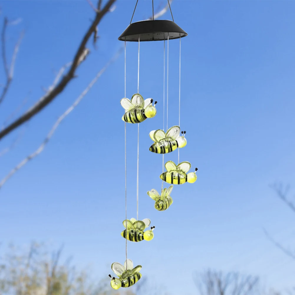 

Outdoor Solar Light Wind Chime Light Garden Light Garden Decoration Light Bee Decoration Landscape Light Warm White And Colorful