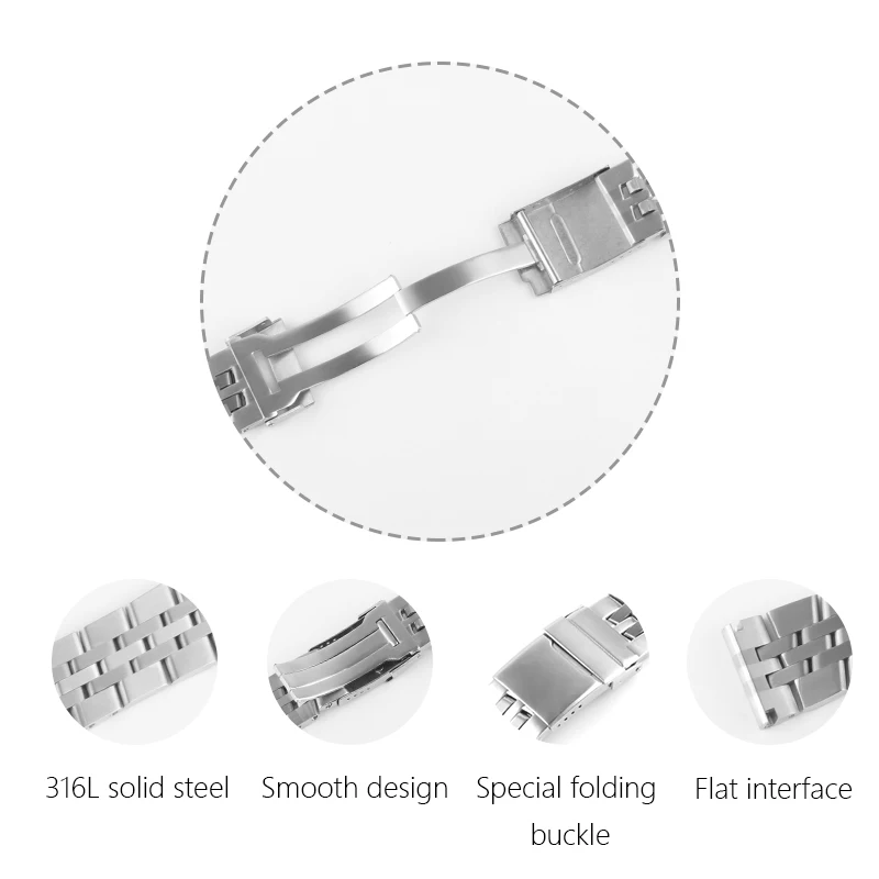 Ремешок для часов Breitling из нержавеющей стали с пряжкой