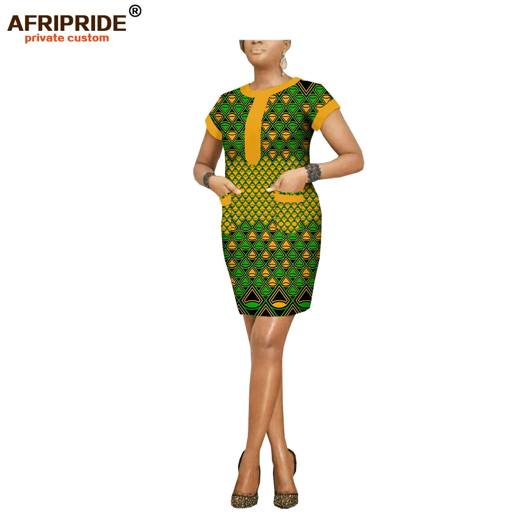 Африканское летнее платье-карандаш для женщин AFRIPRIDE с коротким рукавом длиной
