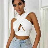 dourbesty women criss cross tank tops sexy cutout front crop tops party club streetwear summer large cup lady bustier tops hot