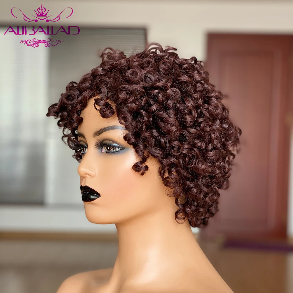 Короткий Боб афро кудрявый парик бразильский Remy настоящие человеческие волосы