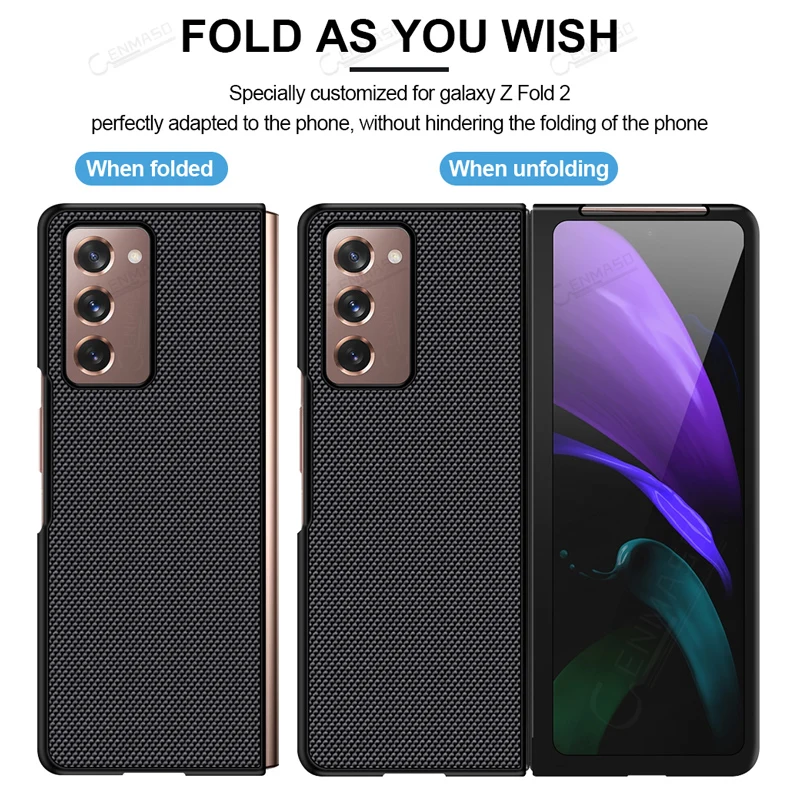

For Samsung Galaxy Z Fold 2 Case Nylon Material Anti Fingerprint For Samsung Z Fold 2 5G Case Shockproof Phone Case Cover