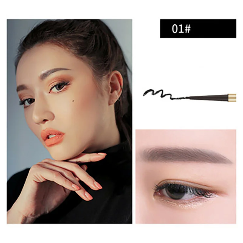 5 Цвет 3D микро лезвие жидкий карандаш для бровей Водонепроницаемый анти макияж и