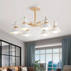 Современная Потолочная люстра E27 в скандинавском стиле, светодиодный ная лампа для гостиной, спальни, виллы, лампы 