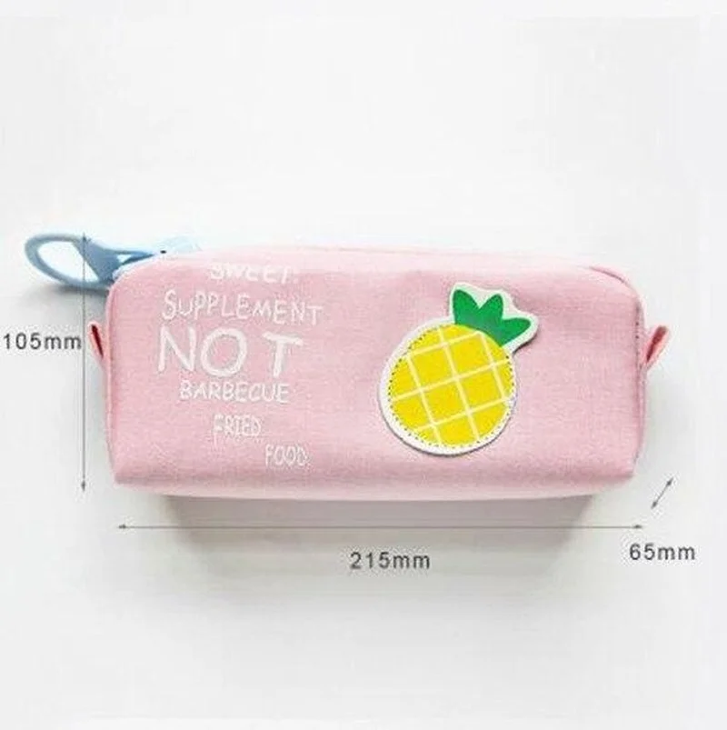 

School Pen Pencil Case Canvas Stationery Storage Bag Organizer for Cosmetic Travel Student Cute School Supplies