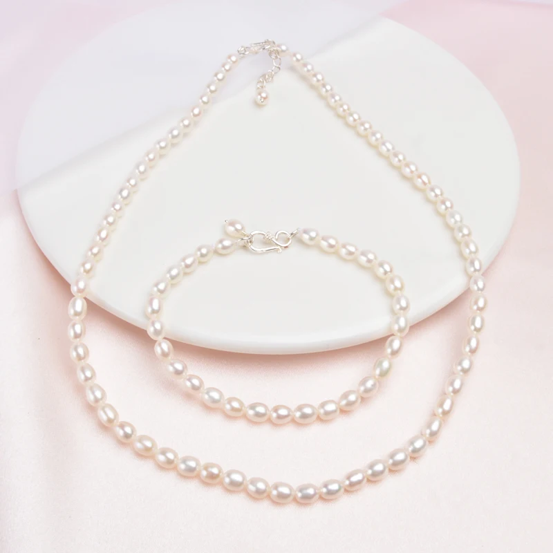 Женские Ювелирные наборы из натурального пресноводного жемчуга с пряжкой