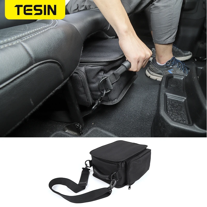

TESIN Backseat Rear Under Seat Storage Bags Box Organizer for Jeep Wrangler JK JL JLU 2007-2021 Sports Rubicon Gladiator JT