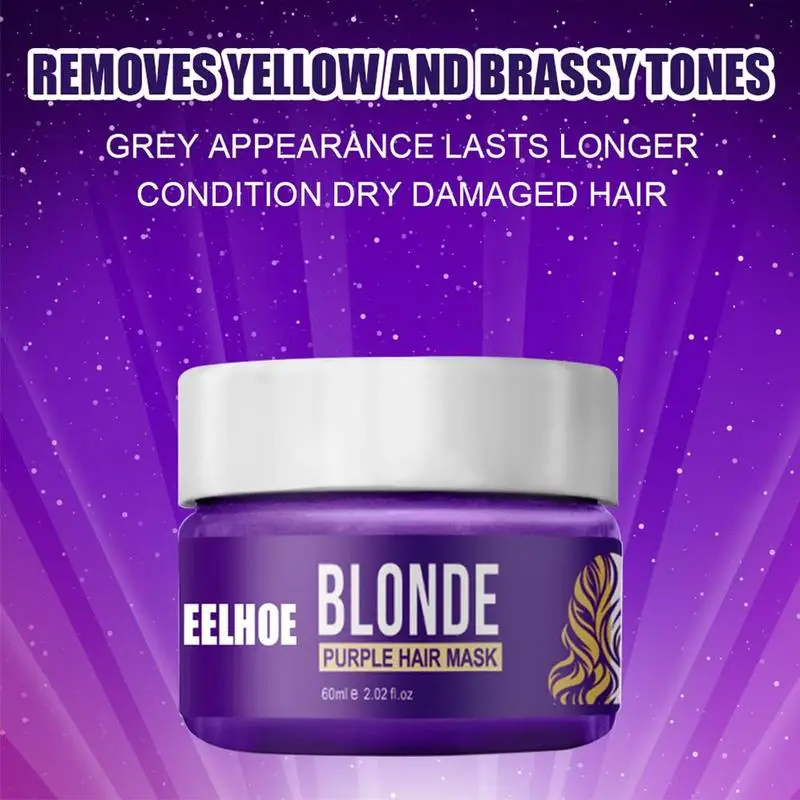 

60Ml Shampoo Purple Shampoo Toner Remove Yellow Anti For Silver Gray Color Blonde Bleached Hair Protect Dye Brassy B2H3
