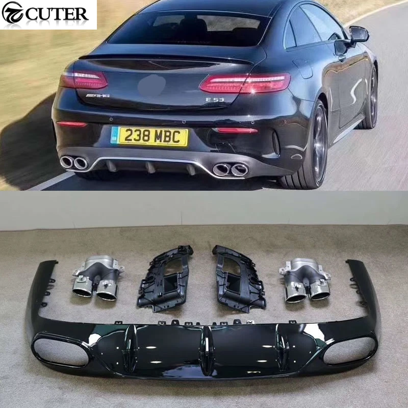 Выхлопная труба из нержавеющей стали C238 E300 E купе E53 AMG PP Диффузор заднего бампера