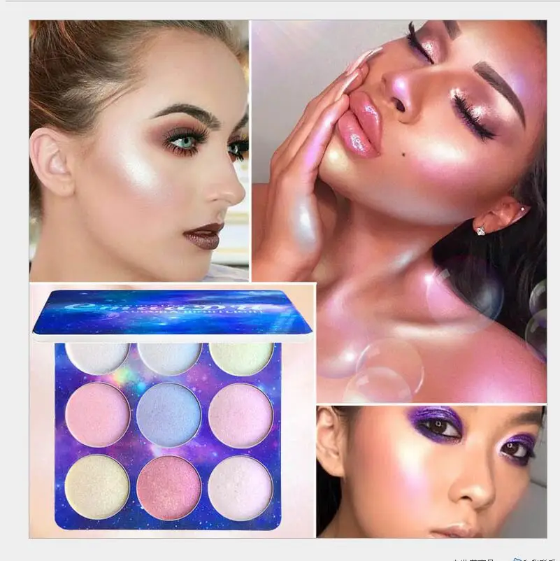 

CmaaDu 9 Color Glitter Shimmer Eyeshadow Palette Face Body Shiny Bronzem Festival Polarized Light Maquillajes Para Mujer T1253