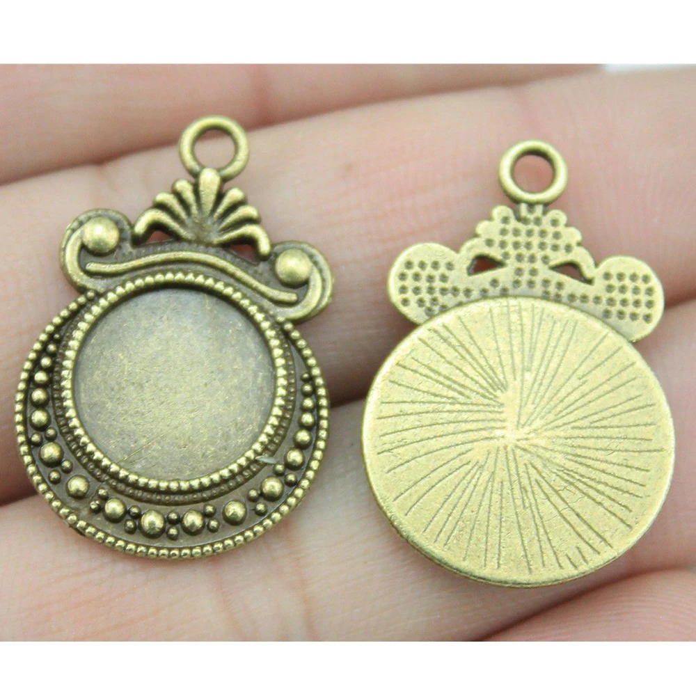 

diy charms for jewelry making pendant 12mm Round Vintage Style pendant base 10pcs