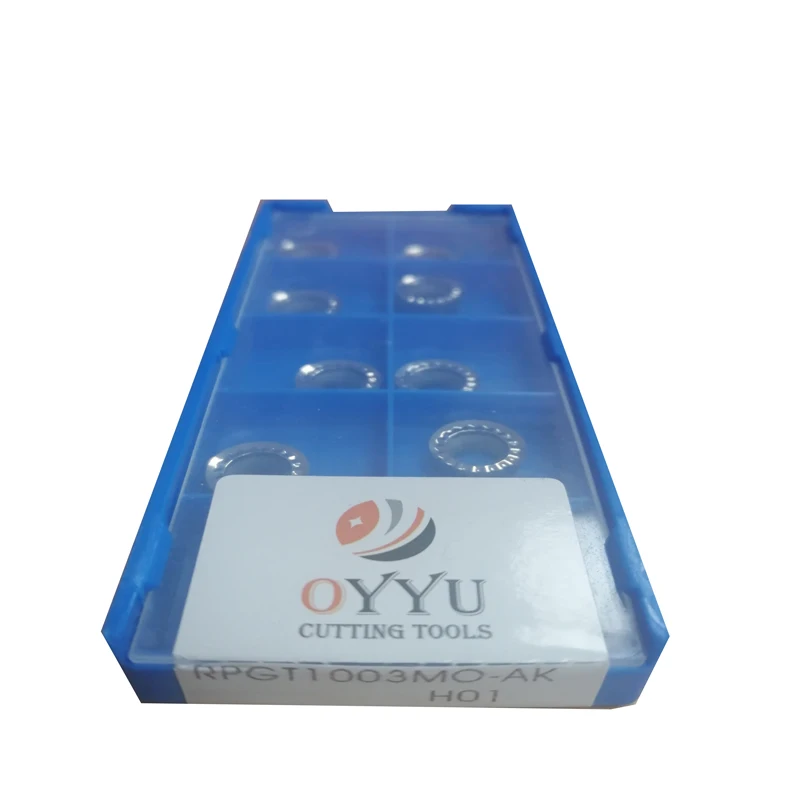 Фото OYYU 10 шт./кор. RPGT1003 RPGT10T3 RPGT1204 MO AK H01 круглый вставки карбида обработки Алюминий и Медь RPGT 1003 10T3 1204 №2