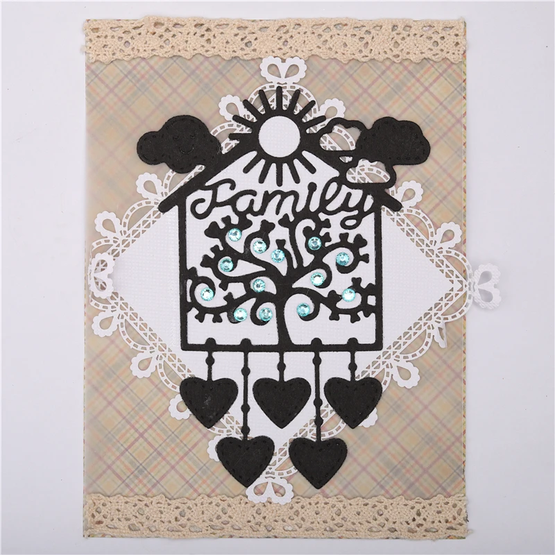 DiyArts Семейные Штампы Сердце Металлические Вырубные штампы новые 2019 для