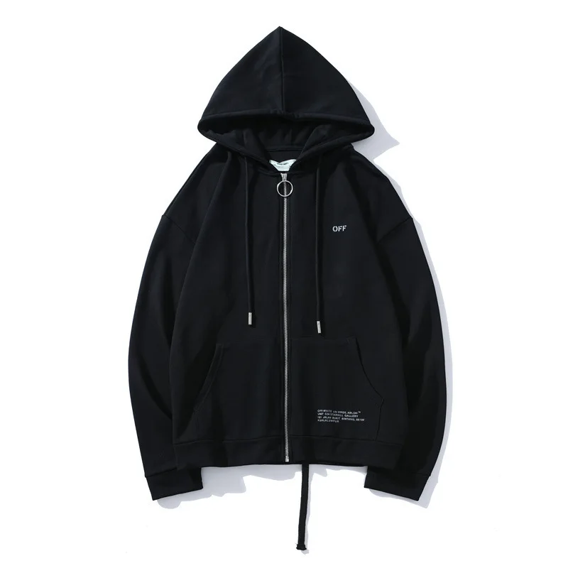 

Chao brand ow cube 3D line perspective arrow reflective sweater cardigan zipper Hooded Jacket