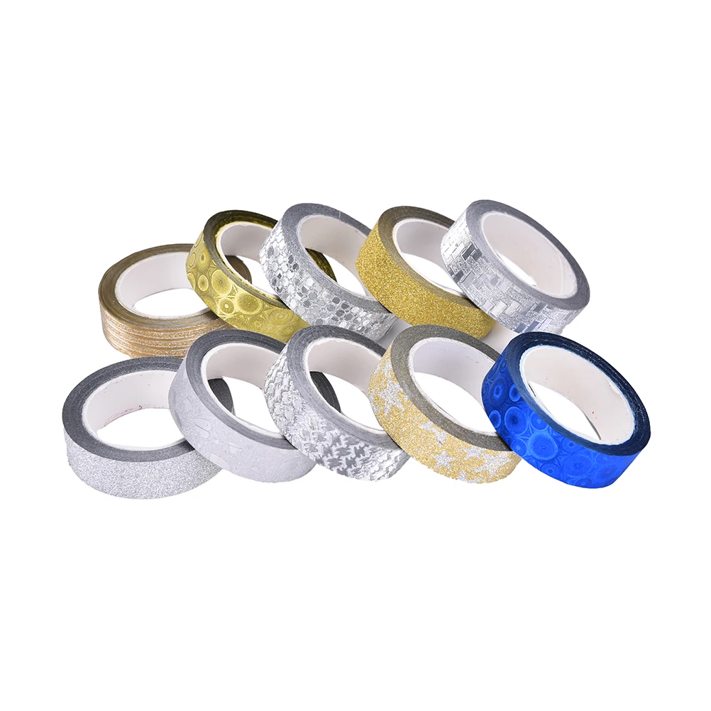 

Multicolour Japanese Craft Glitter Washi Tape DIY Sticker Gift Packing Decorative Adhesive tape Paper Masking Tape ZMONH