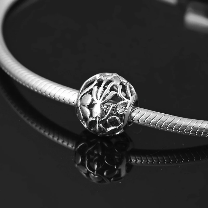 Бусины в форме цветка как сказочное растение искусственное серебро тонкая