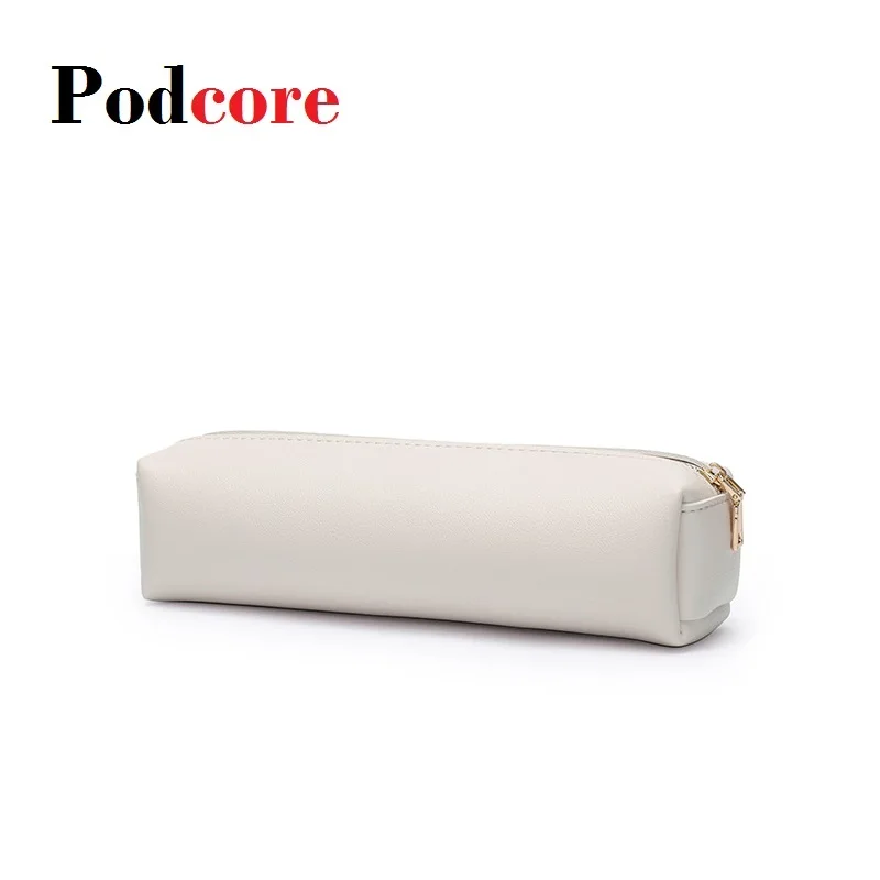 

Fashion Cosmetic Brush Bag Pu Leather Art Student Pencil Bag Stationery Box Portable Storage Bag Long Pencil Case 20*6*6cm