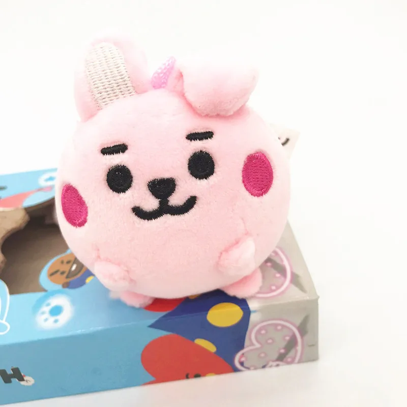 

New Korean Kpop Animal Cartoon Keychain Bangtan Boys Group Pong Standing Small Plush Pendant 7CM Baby Lovely Toys Bag Accessory