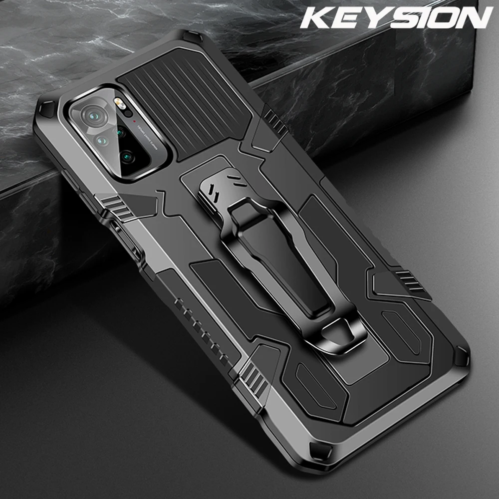 keysion shockproof case for redmi note 10 pro 10s 10t 9s 9a 9t 8 7 k40 stand phone cover for xiaomi mi 11i poco f3 x3 nfc m3 pro free global shipping