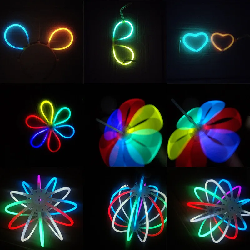 20 шт./красочные светящиеся декоративные флуоресцентные браслеты для