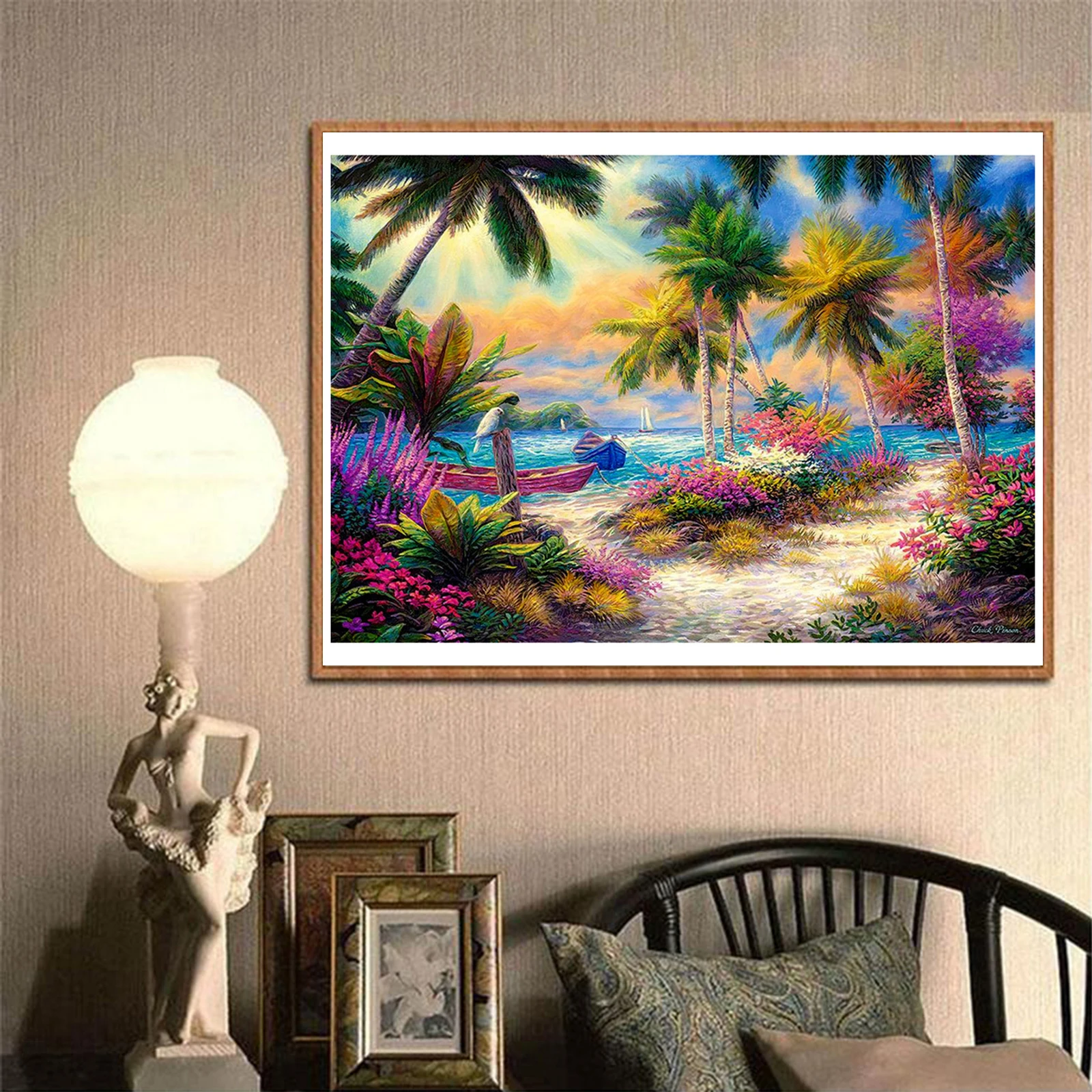 Алмазная вышивка сделай сам Приморская алмазная живопись крестиком рукоделие