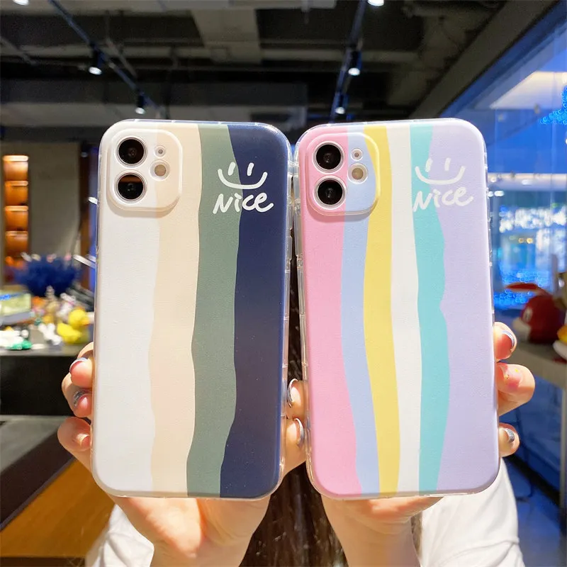 Роскошный мягкий чехол из ТПУ в радужную полоску для Xiaomi Redmi Note 9 8 7 6 5 K20 K30 K40 10 Pro 9C 9A