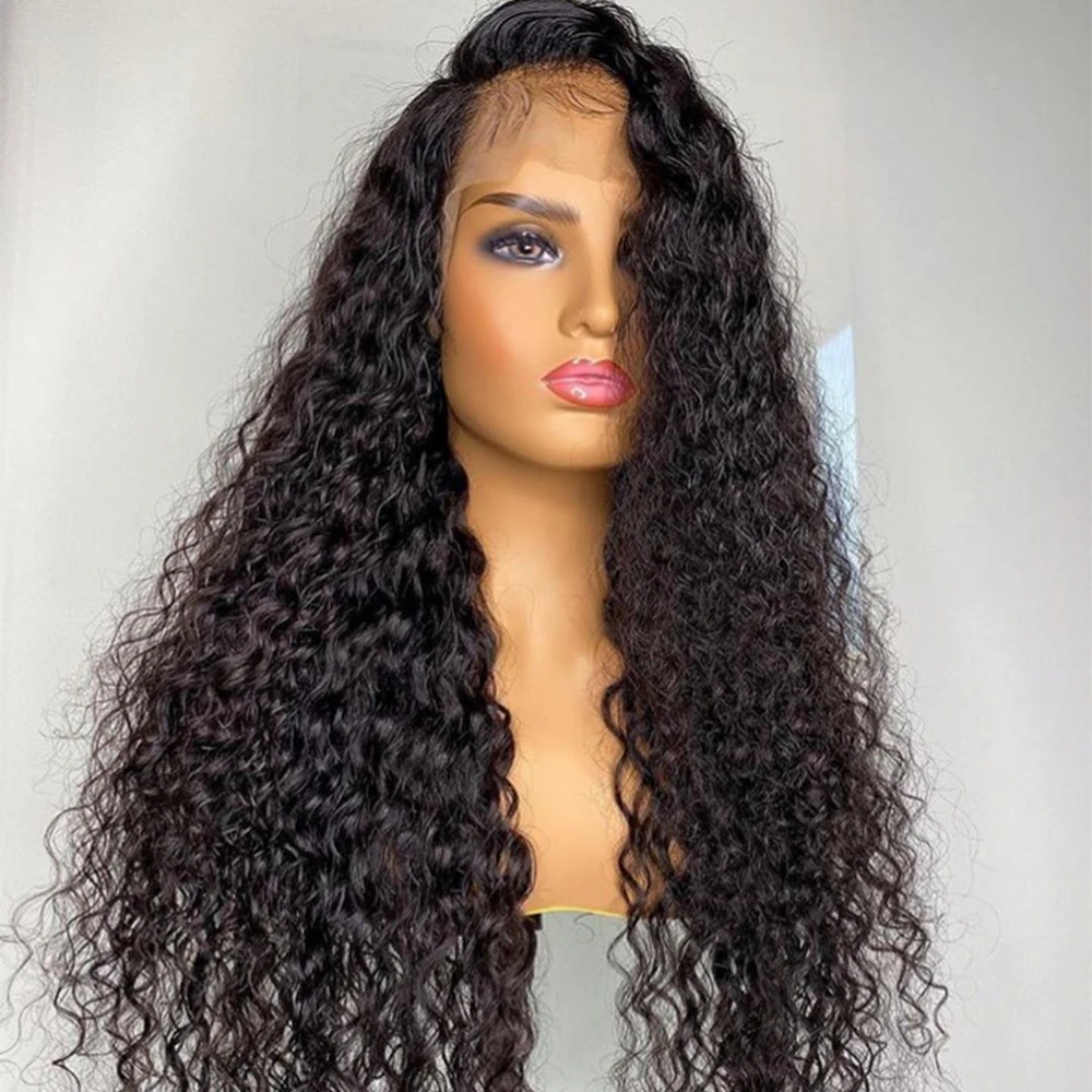 Brazilian 13x1 Lace Front Human Hair Wigs Pre Plucked With Baby Hair Deep Wave Short Water Curly Frontal Wigs For Black Women