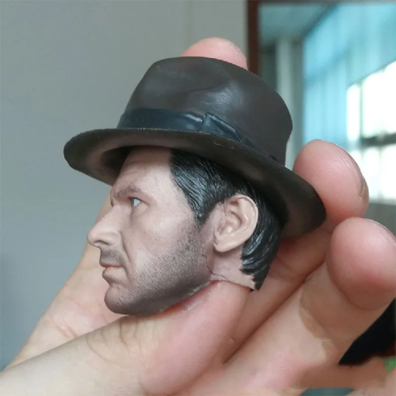 

1/6 Young Harrison Ford Head Sculpt Normal/Damaged Version Cowboy Man Head Carved Fit 12'' Male Action Figure Body