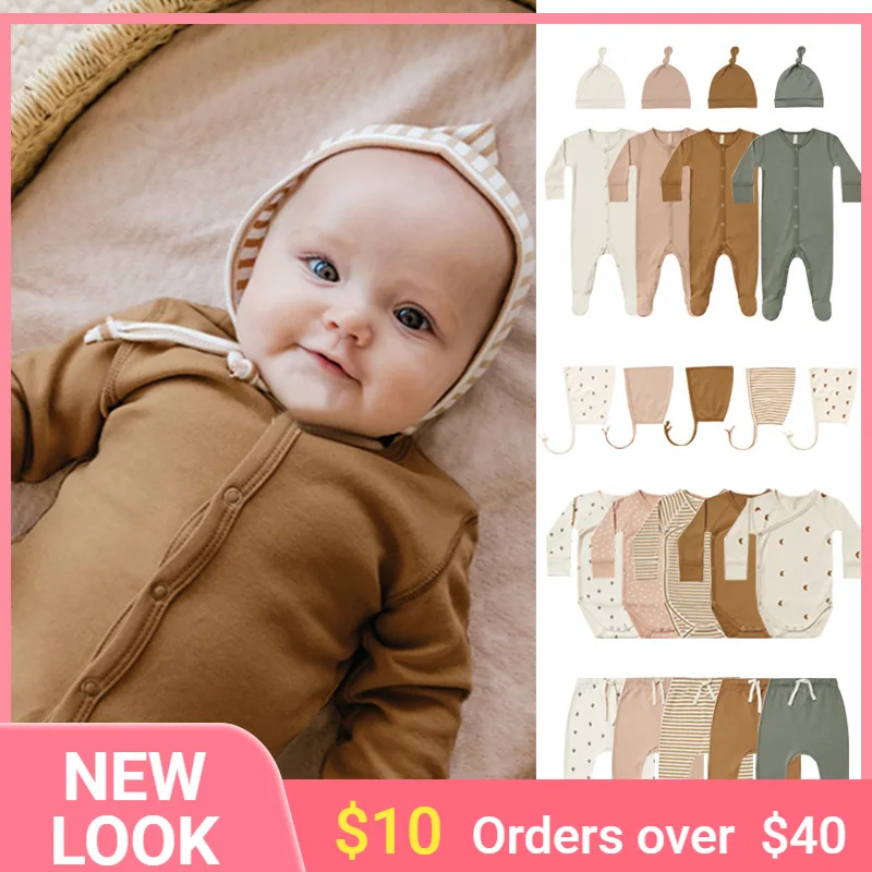 Baby Girl Romper Long Sleeved Wrap Clothes Boy Stripe Jumpsuit Newborn Cotton Babywear Girls | Мать и ребенок