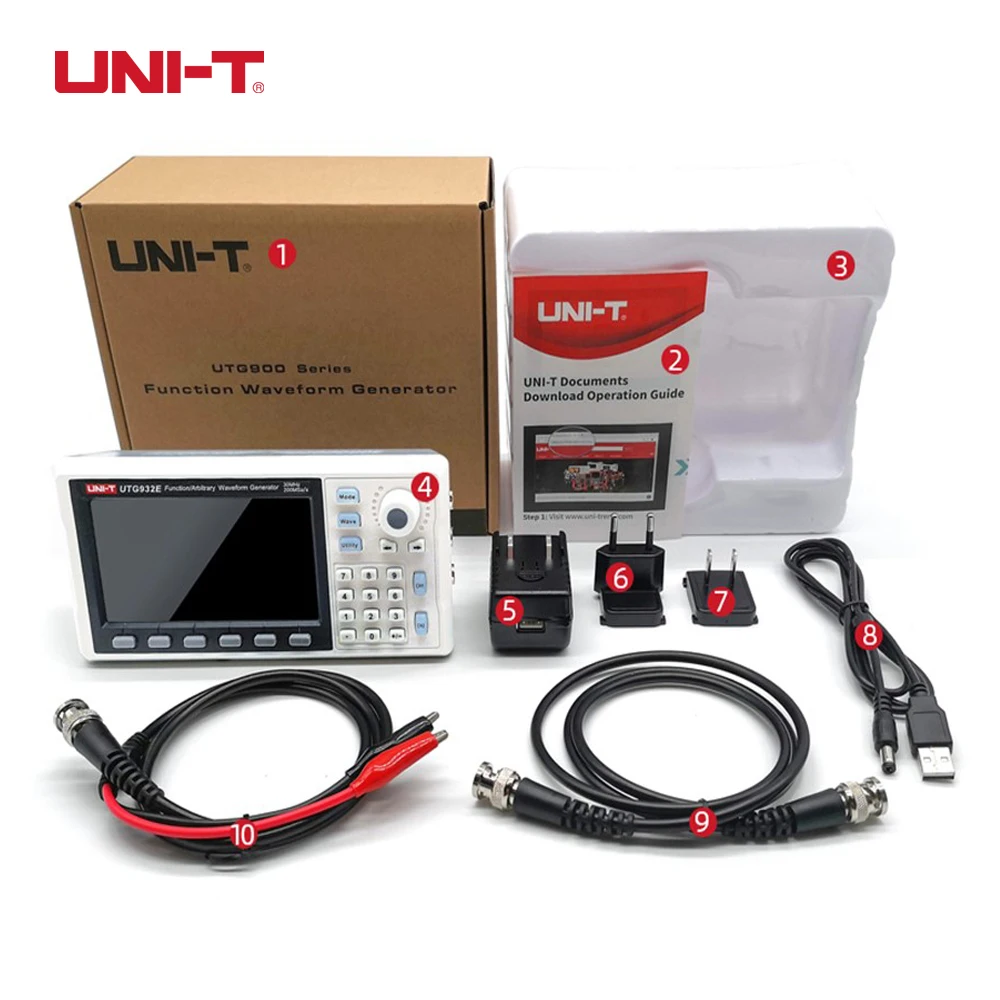 

UNI-T UTG962E UTG932E Function Arbitrary Waveform Generator Set Dual Channel 200MS/s 14bits Square Wave Frequency Meter 60/30Mhz